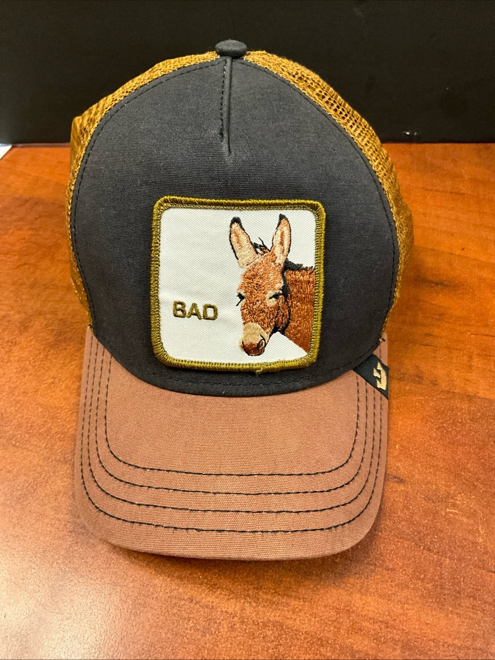 Goorin Bros Black & Brown Donkey Patch Trucker Hat